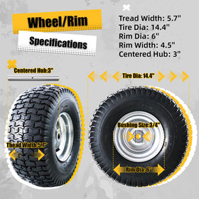 MZREXN 15x6.00-6 assembly closeup: integrated tire and wheel for quick installation.