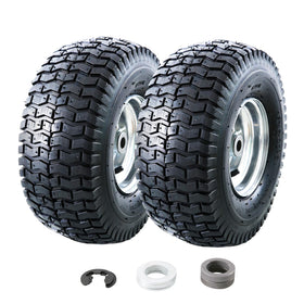 MZREXN 15x6.00-6 front view: tire and wheel assembly enabling stable traction on John Deere riding mowers.