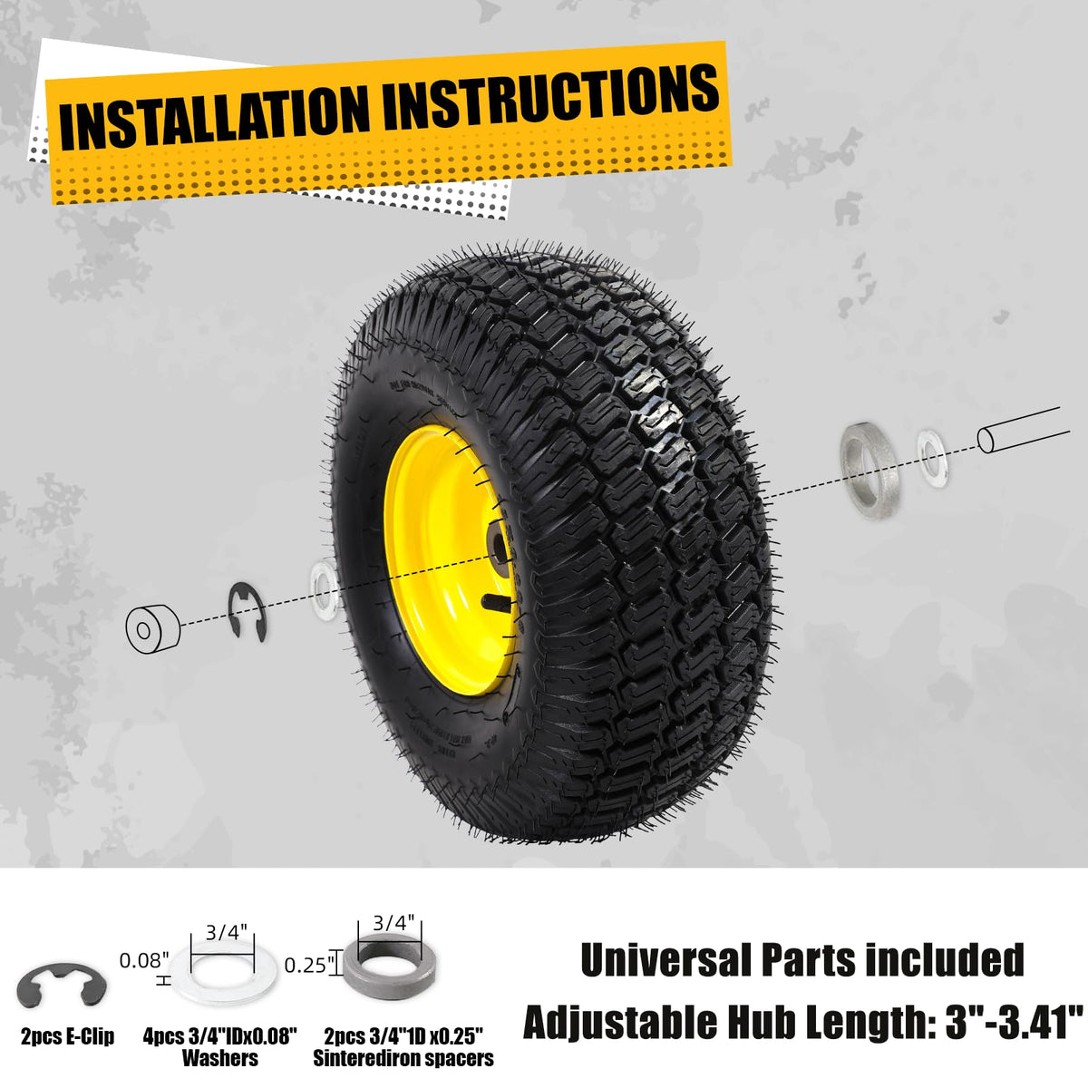 MZREXN offset hub 3in detail for adjustable fit on John Deere models