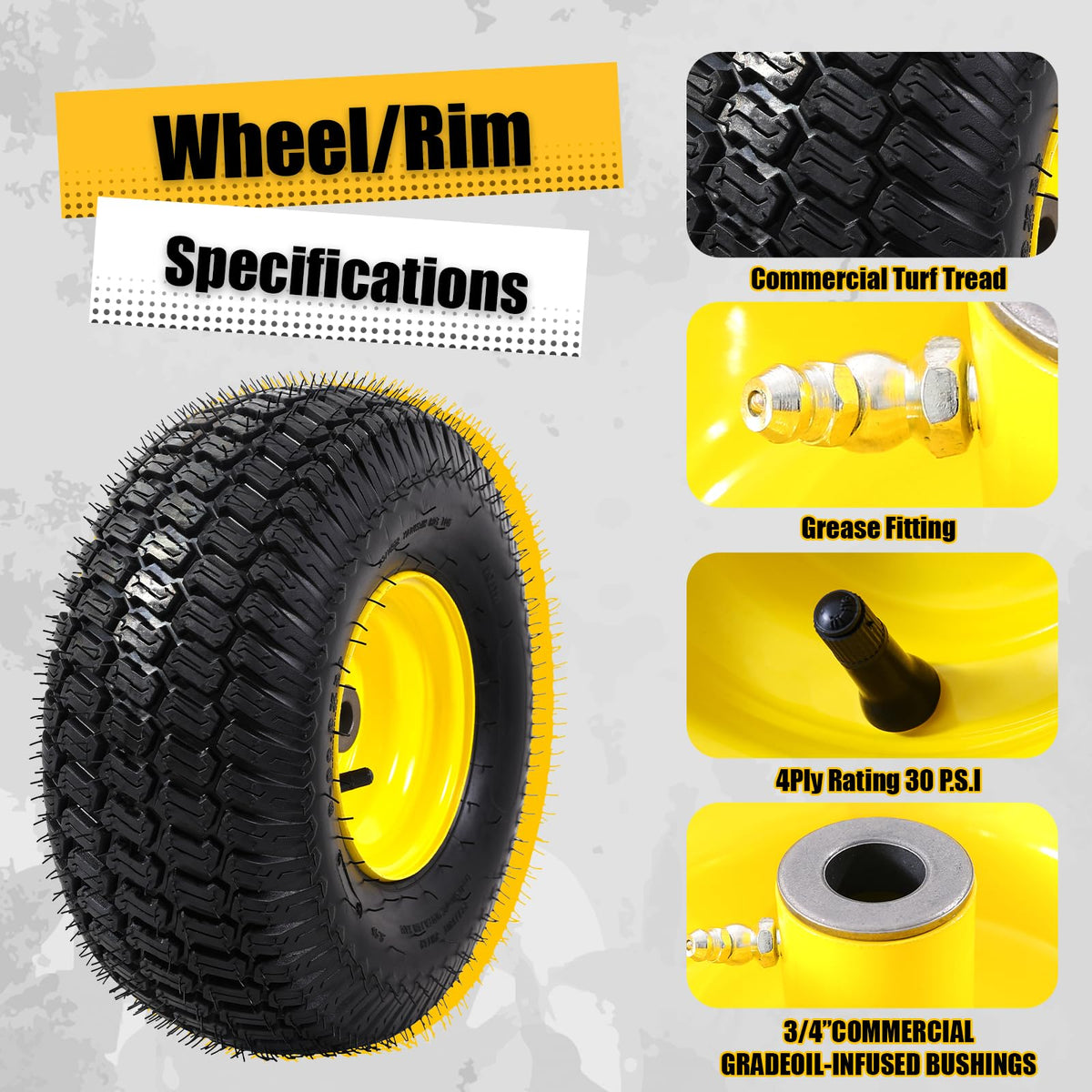 MZREXN turf tread pattern demonstrates enhanced traction while protecting grass