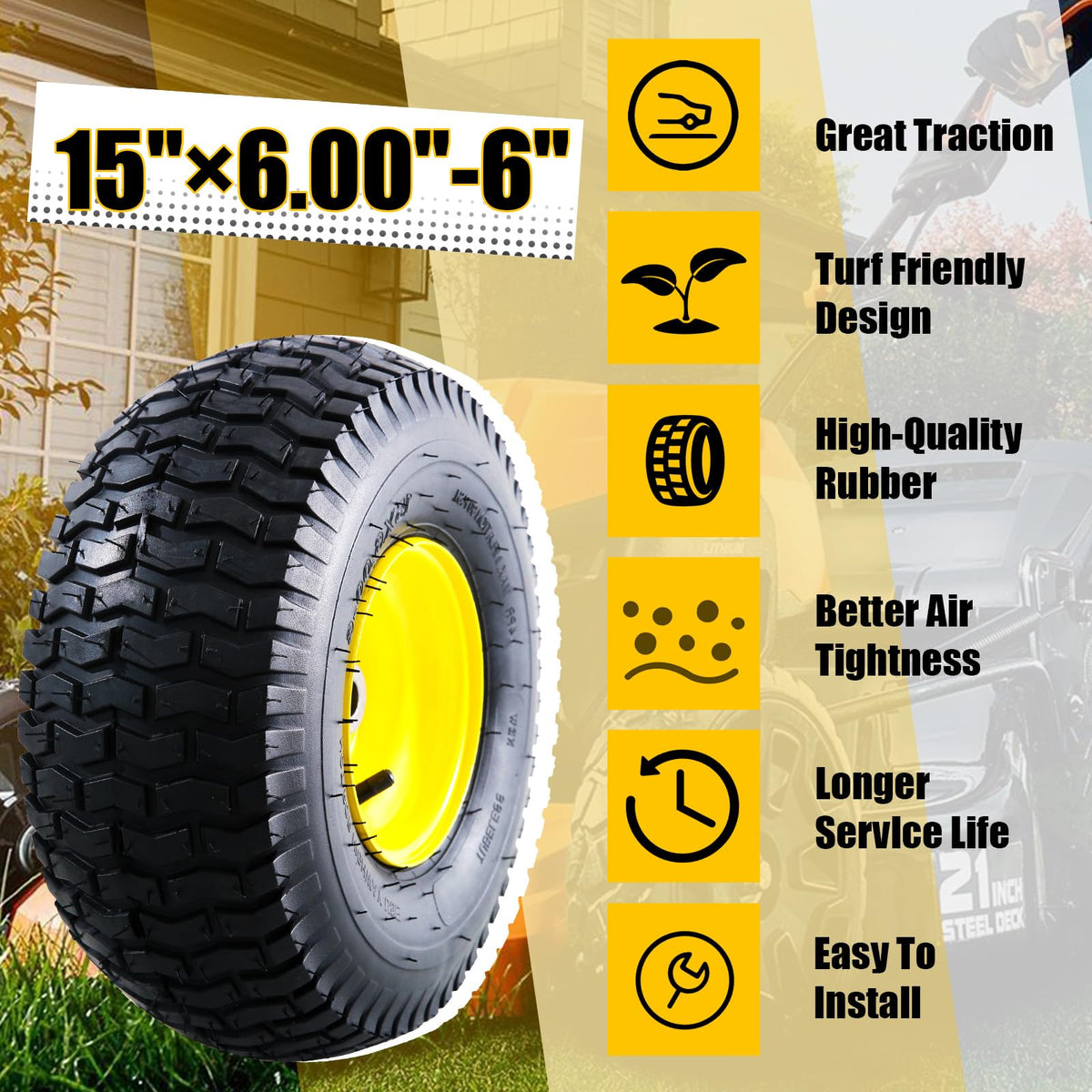 MZREXN 4-ply construction offers durable performance under lawn tasks
