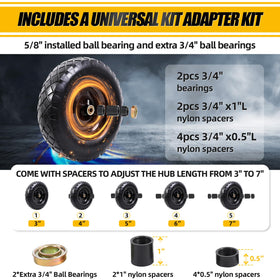 MZREXN bearing kit supports 5/8 and 3/4-inch hubs for flexibility.