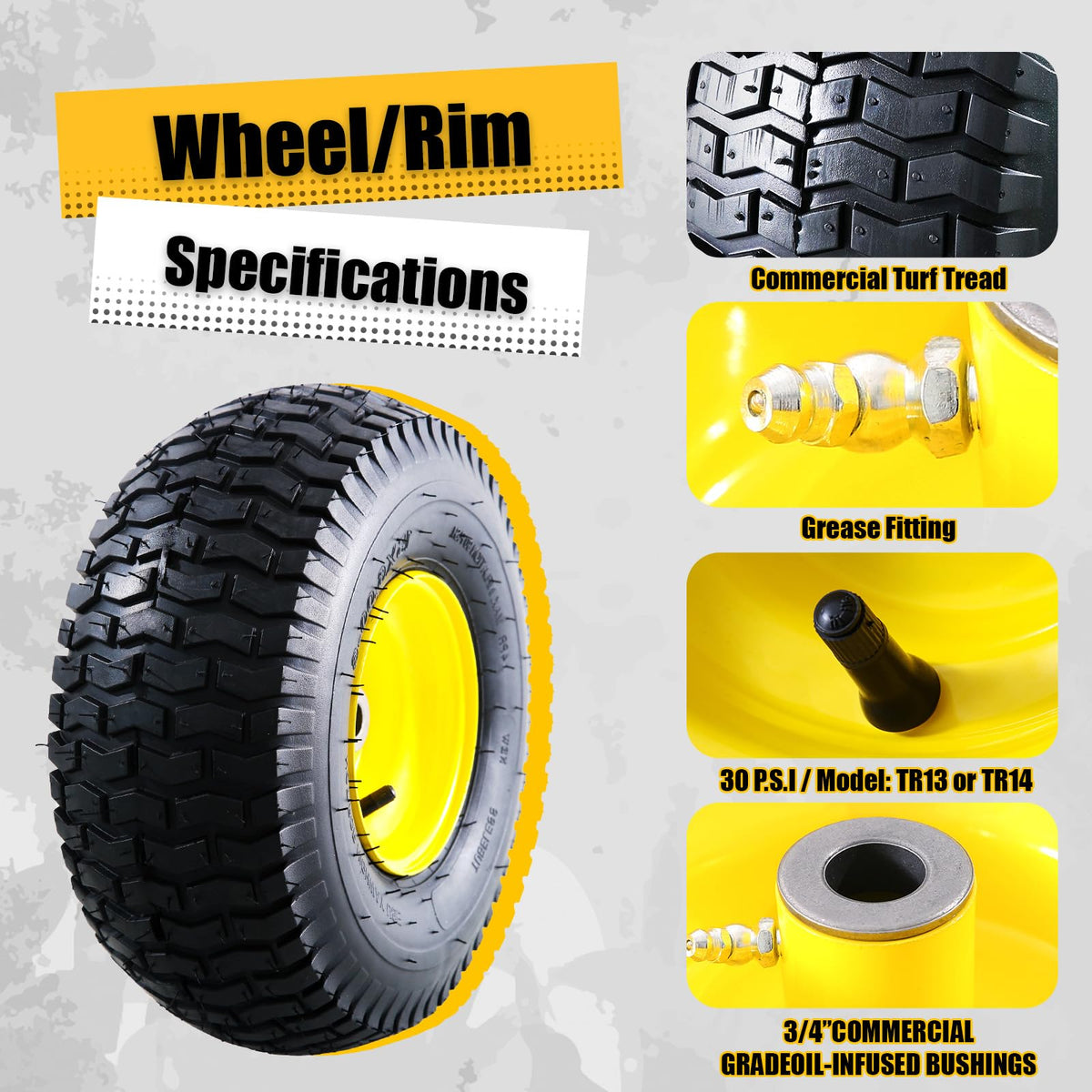 MZREXN 15x6-00-6 fits many John Deere and riding mowers
