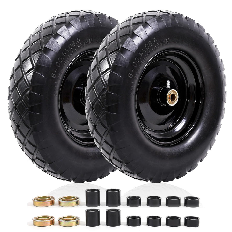 MZREXN flat-free tire with 16-inch wheel for maintenance-free outdoor work.