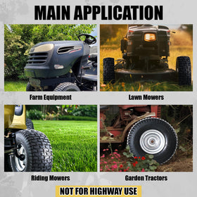 MZREXN 4-ply tire with 570 lb dynamic load capacity for yard tasks.