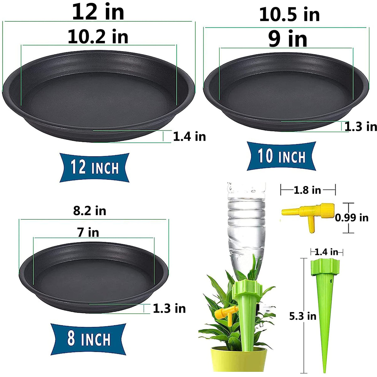 NABAOXUN 10-inch tray for larger pots, rugged and weather-resistant