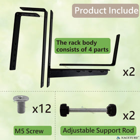 NACETURE black finish railing planter brackets on modern railing