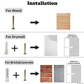 NACETURE indoor-outdoor design works on brick, drywall, wood, or concrete.