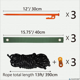 NACETURE metal stakes kit—wind resistance support for outdoor trees