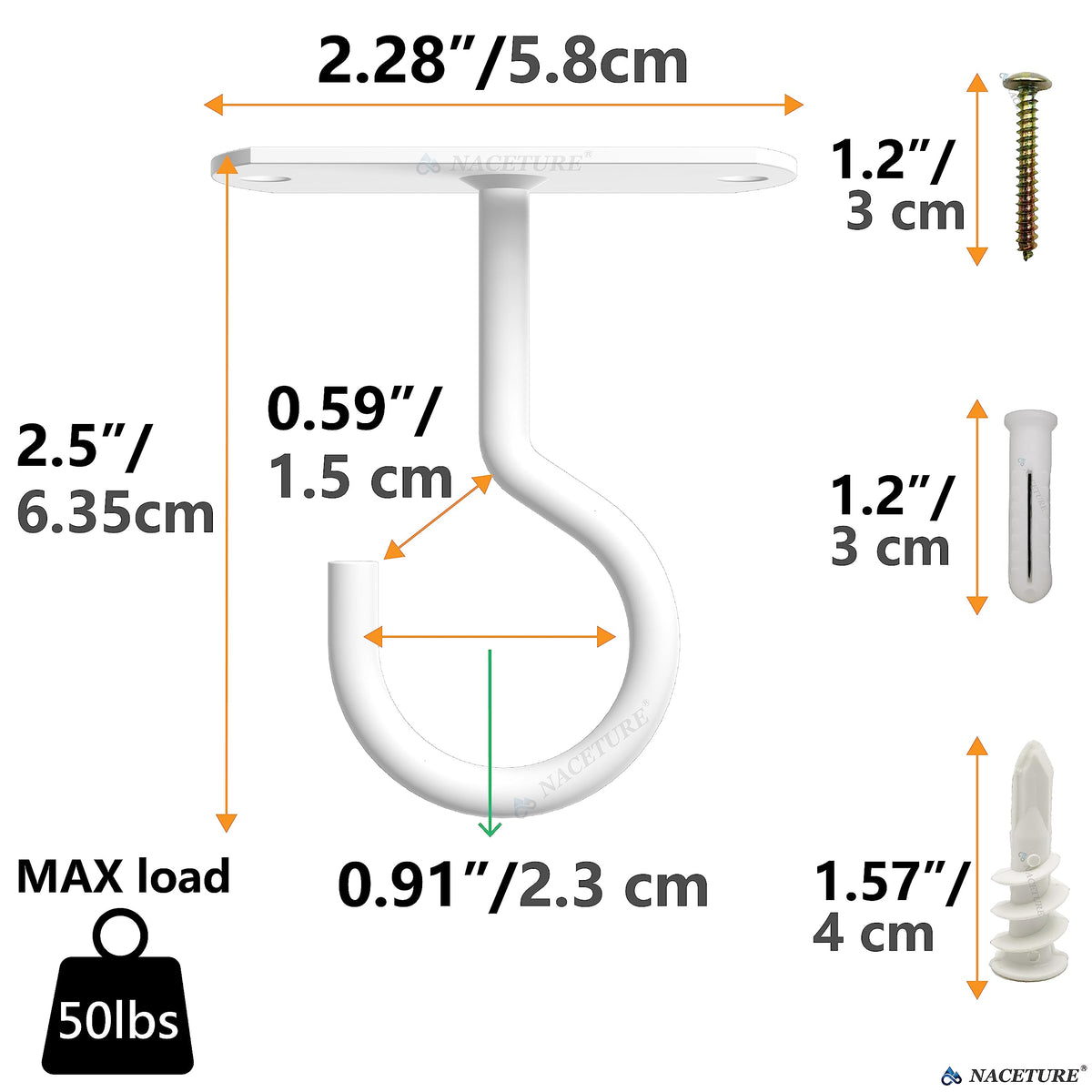 NACETURE two-pack offers versatile ceiling hook options for decor