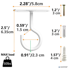 NACETURE two-pack offers versatile ceiling hook options for decor