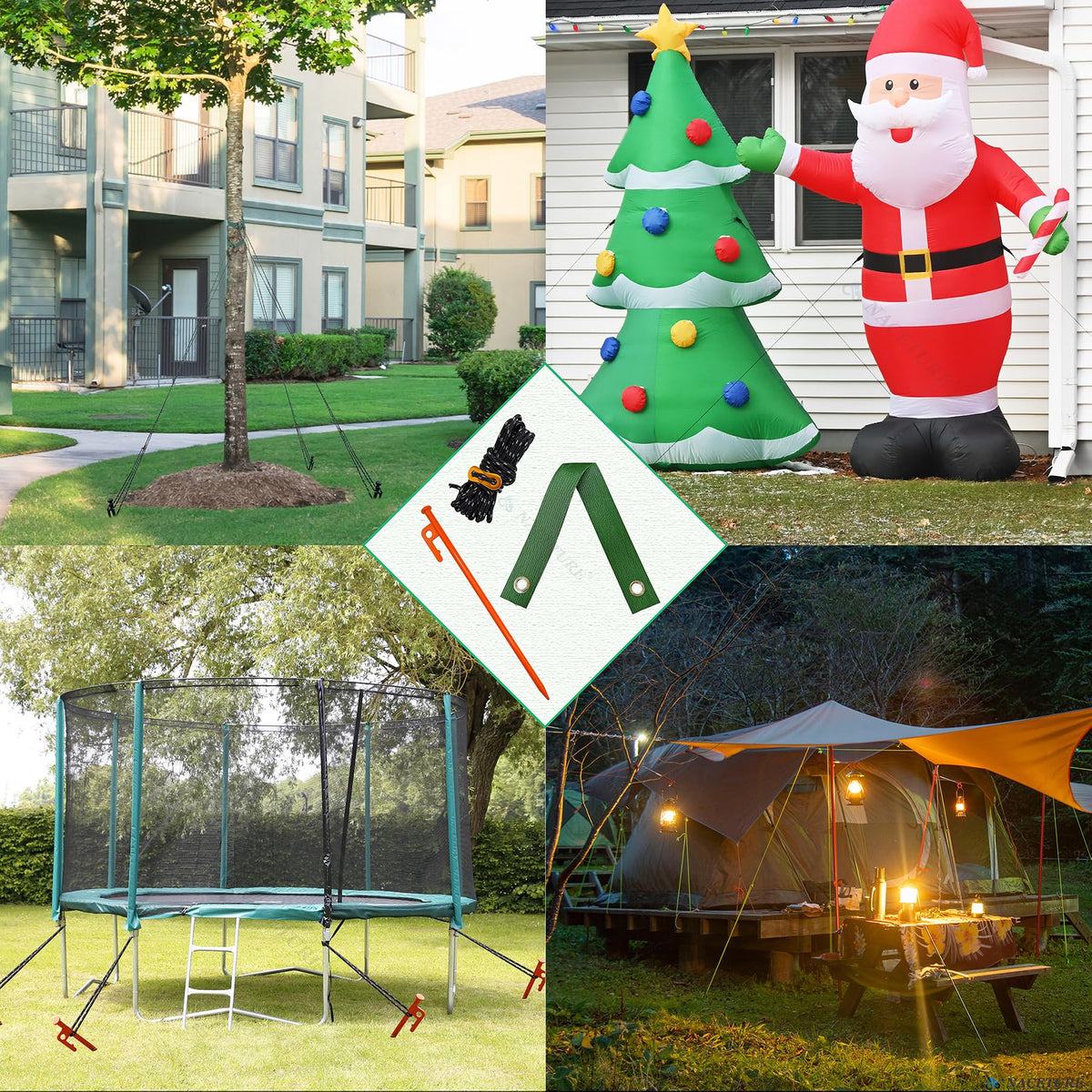 NACETURE Multi-use Outdoor Kit supports trees, camping, and canopy setups.