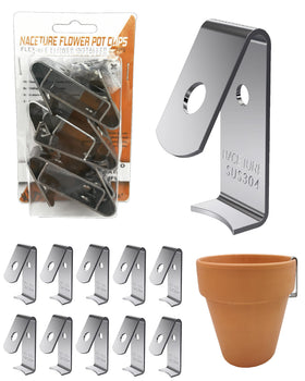 NACETURE plant hanger clip on wall securely holds 5-8 inch pots.