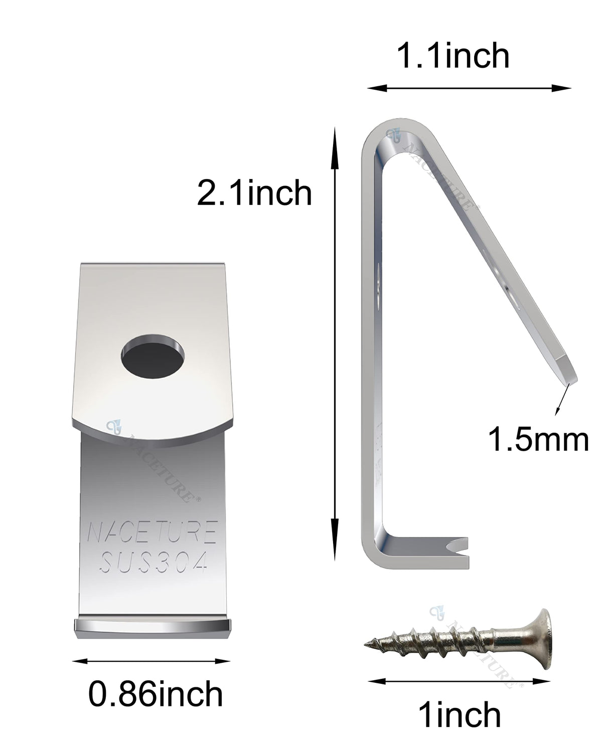 NACETURE easy-install clip ready to mount with a single screw.