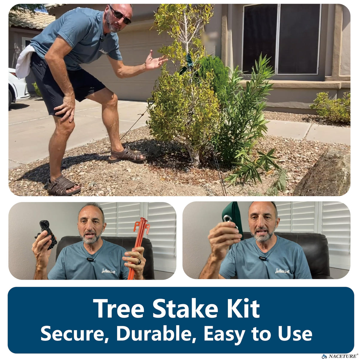 NACETURE Staking Straps secure growth and improve tree stability during development.