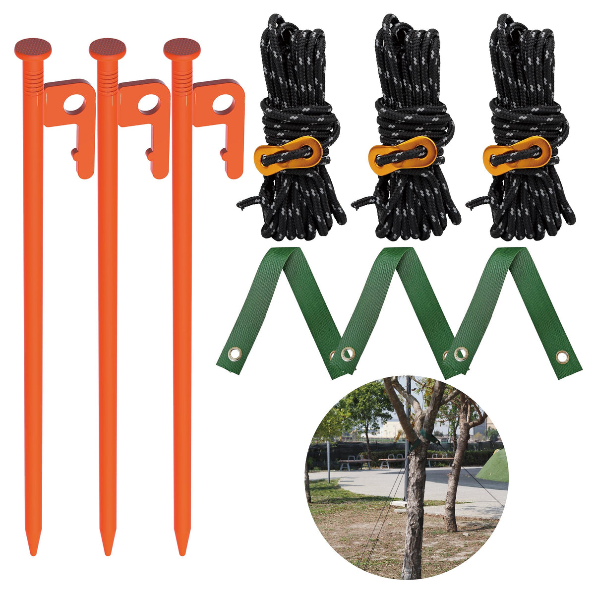 NACETURE Tree Stake Kit—10-inch metal stake stabilizes a leaning young tree