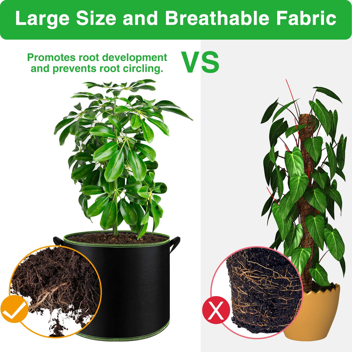 NACHLYNN foldable grow bags save storage space when not in use.