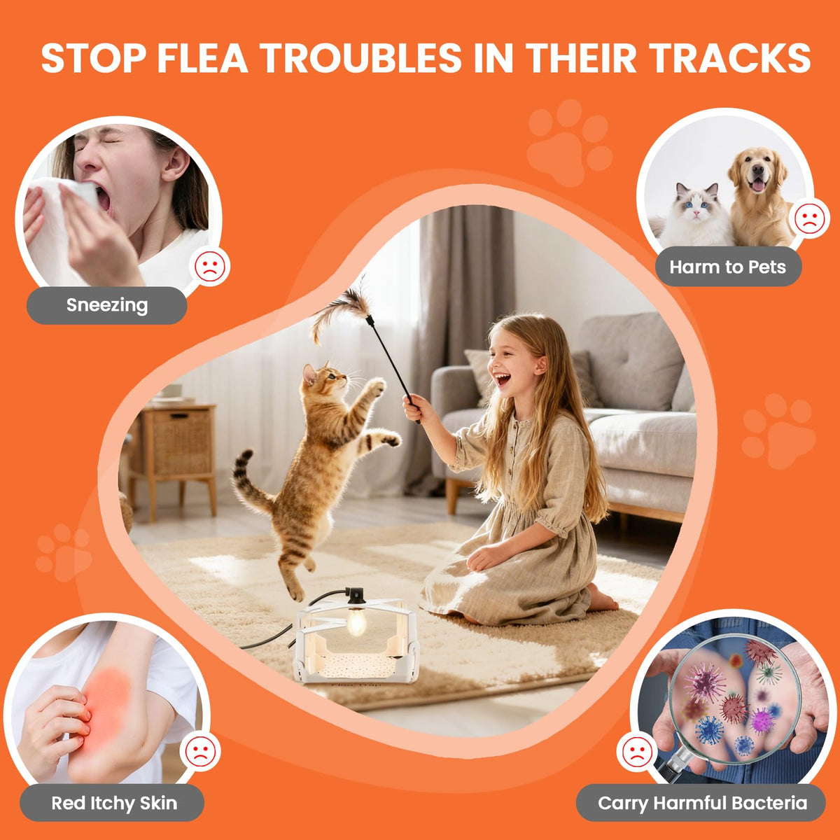 Nacoman compact design blends with home decor while trapping fleas