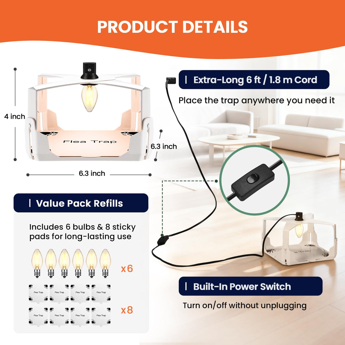 Nacoman sticky pads eight-pack ready to replace for ongoing capture
