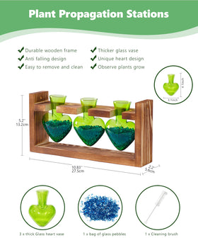 Nacome blue glass stones add glow and stability to stems