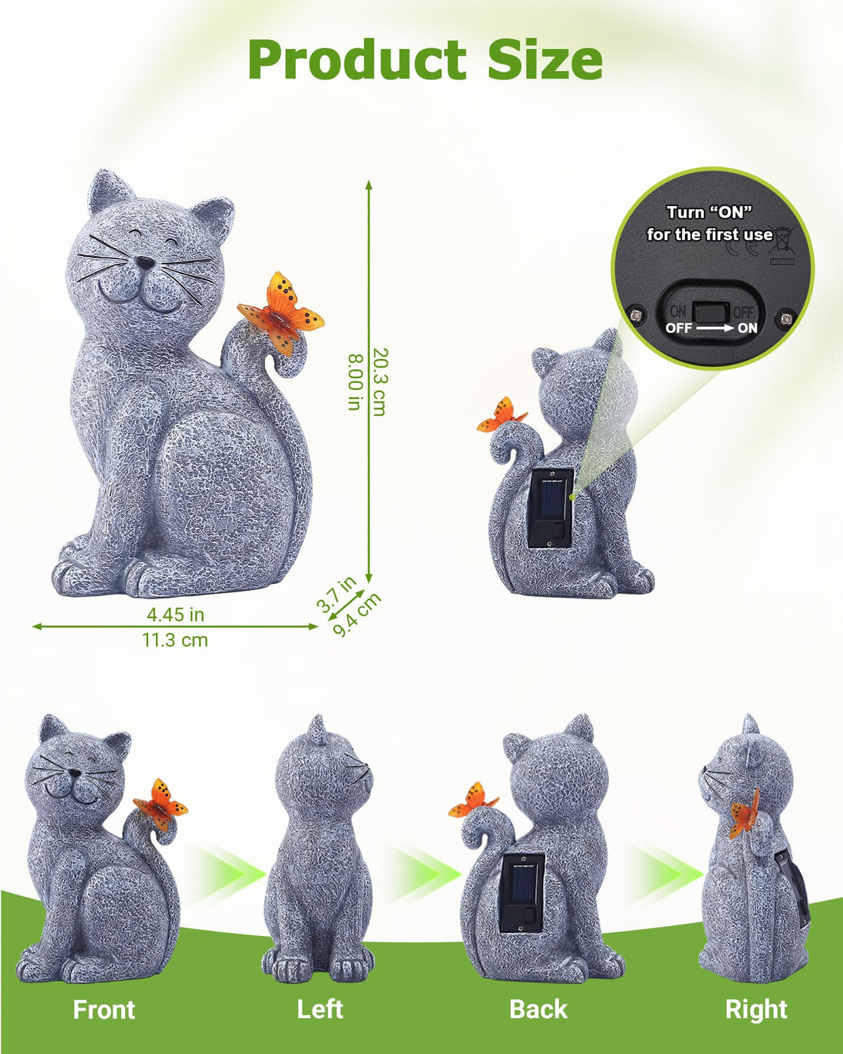 Nacome garden statue with butterfly accents adds decorative charm to yard