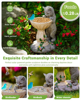 Nacome Solar Cat Statue ideal gift idea for bird lovers and gardeners.
