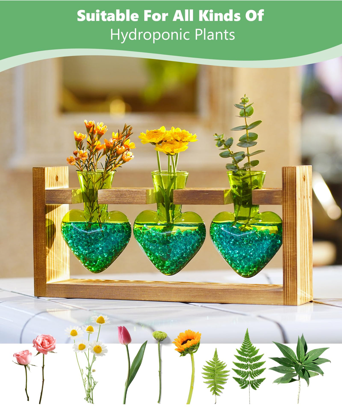 Nacome three-bulb glass vase ready for hydroponics or cuttings