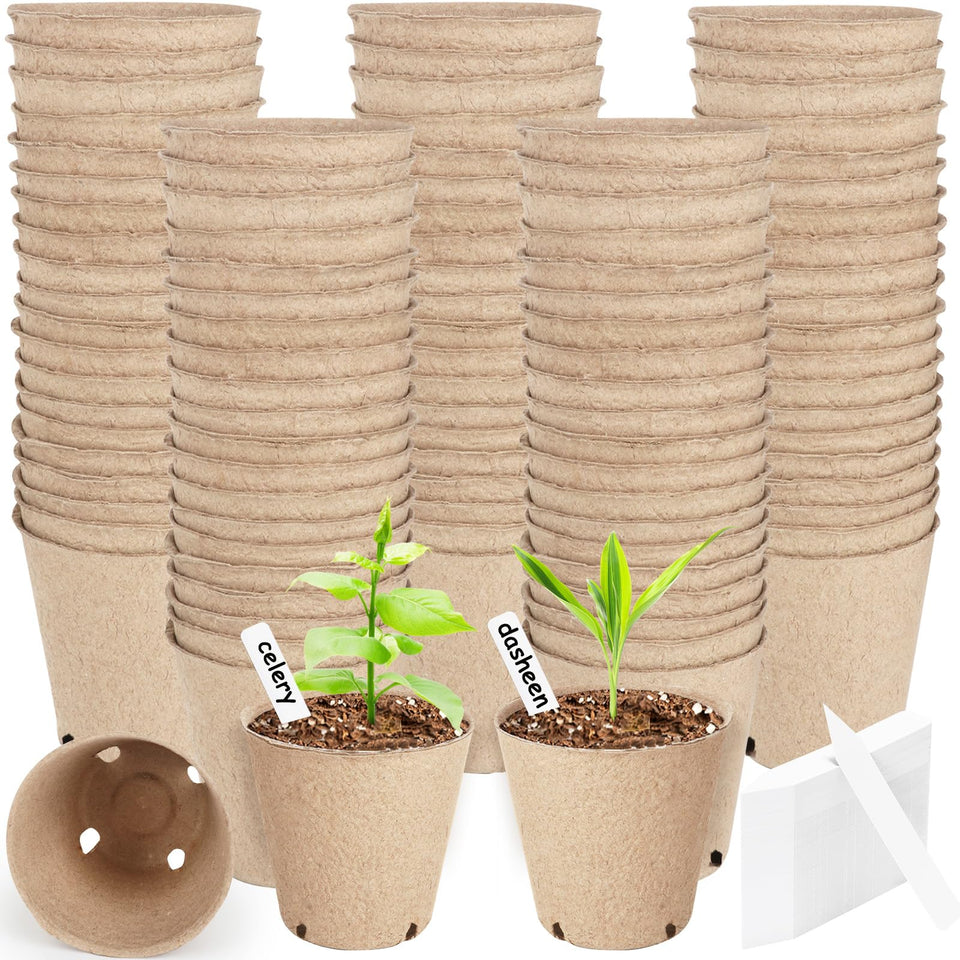 NadaKin 130-pack organic peat pots with 4-inch opening for easy seed starting