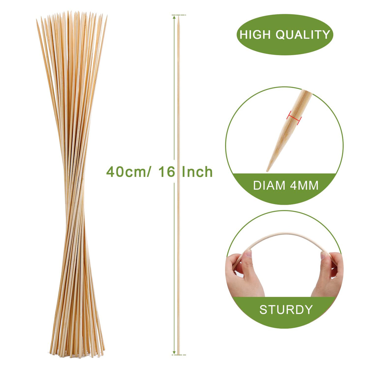 NadaKin 16-inch bamboo roasting sticks showing safe campfire length