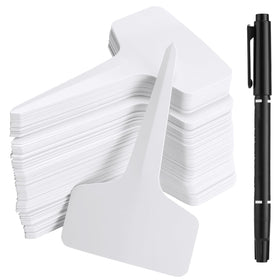 NadaKin 500-pack T-shape plant labels in white, ideal for quick garden organization
