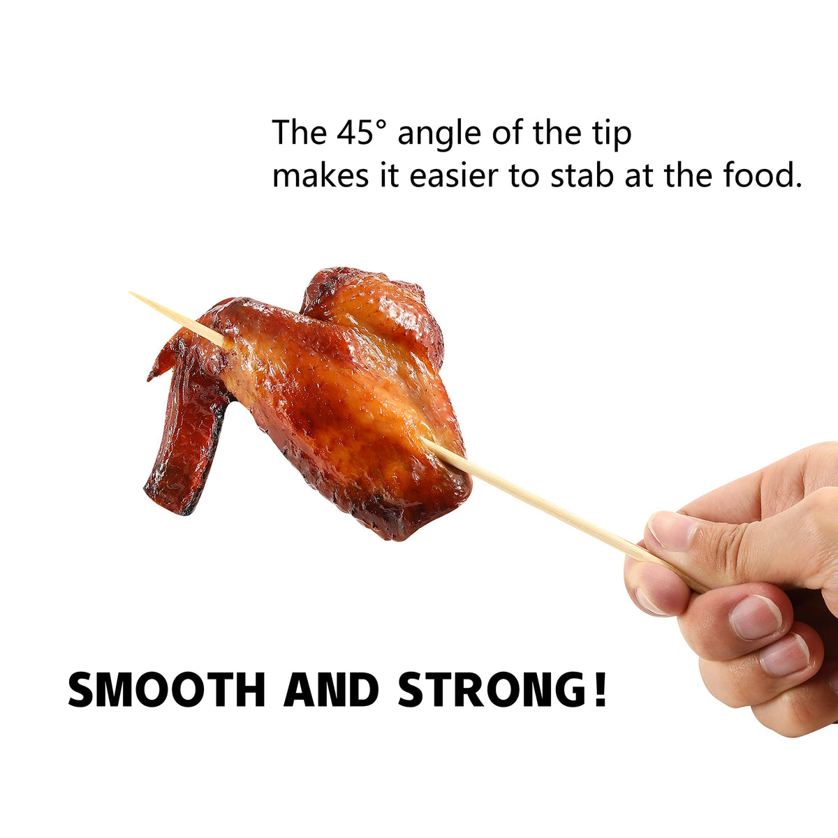 NadaKin skewers accommodate meat, fruit, and cheese for decorative servings