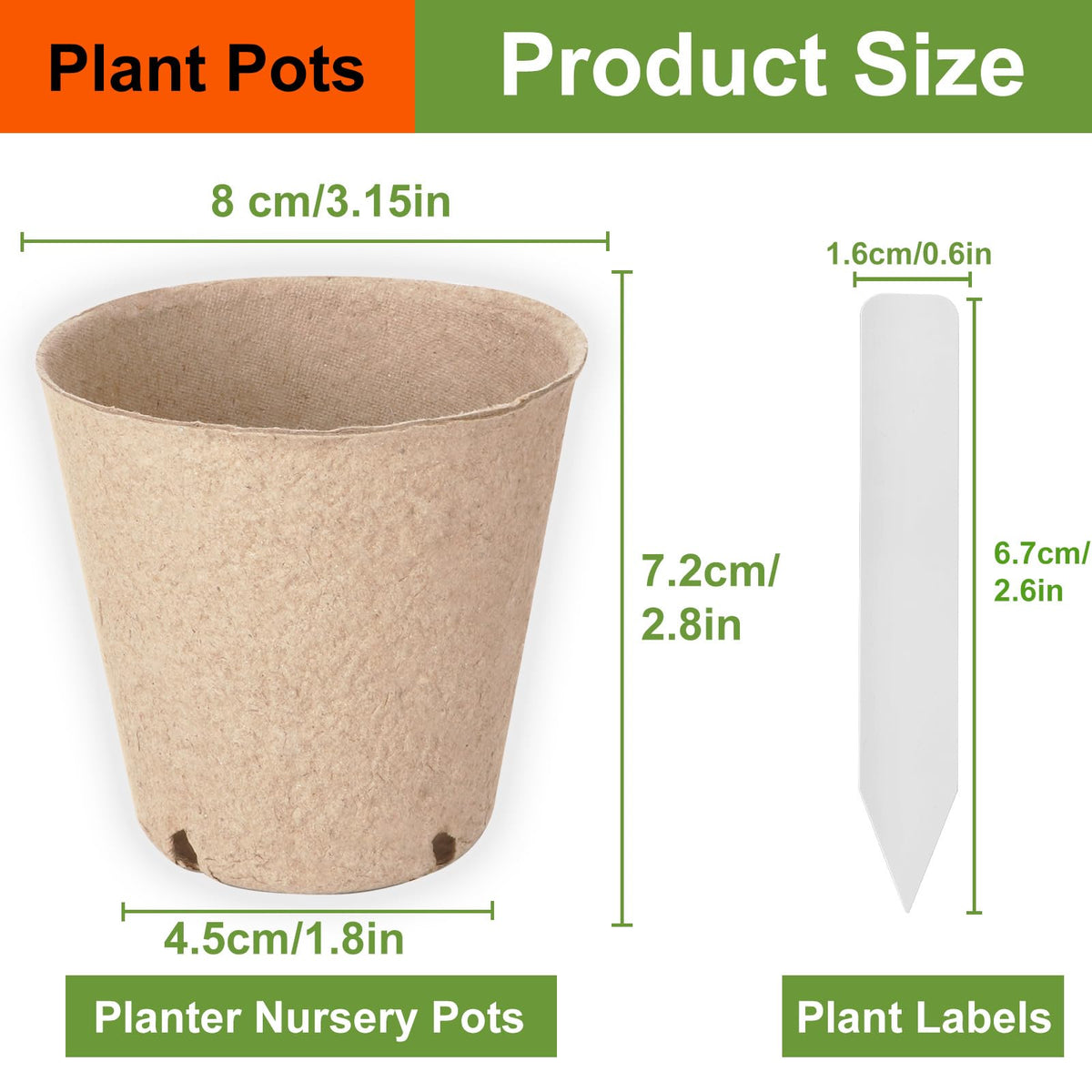 NadaKin nursery pots suit vegetables, herbs, succulents, orchids, and more.