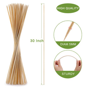 NadaKin 30 inch wooden smores skewer ideal for marshmallows and treats