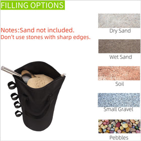 Nadrocene canopy wind stabilization bags enhance tent security