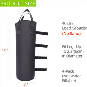 Nadrocene four bag set provides stable footing for outdoor canopies