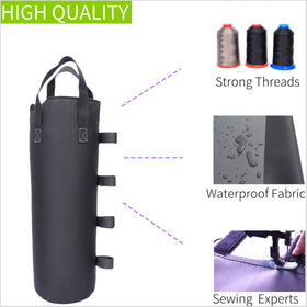 Nadrocene sandbags fit canopy legs up to 2 inches in diameter