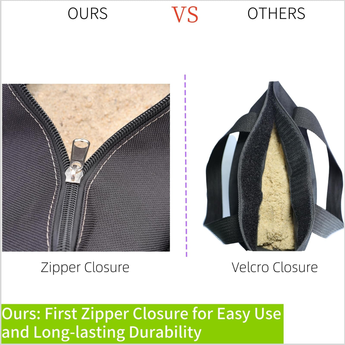Nadrocene weight bag with dual carry straps for easier transport