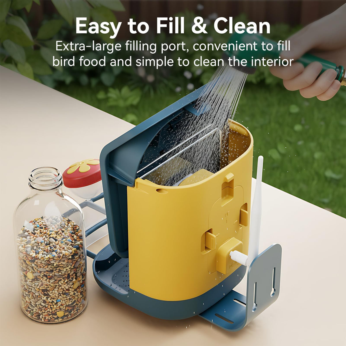 Nafnti Bird Feeder AI recognition displays smart bird tagging and insights.