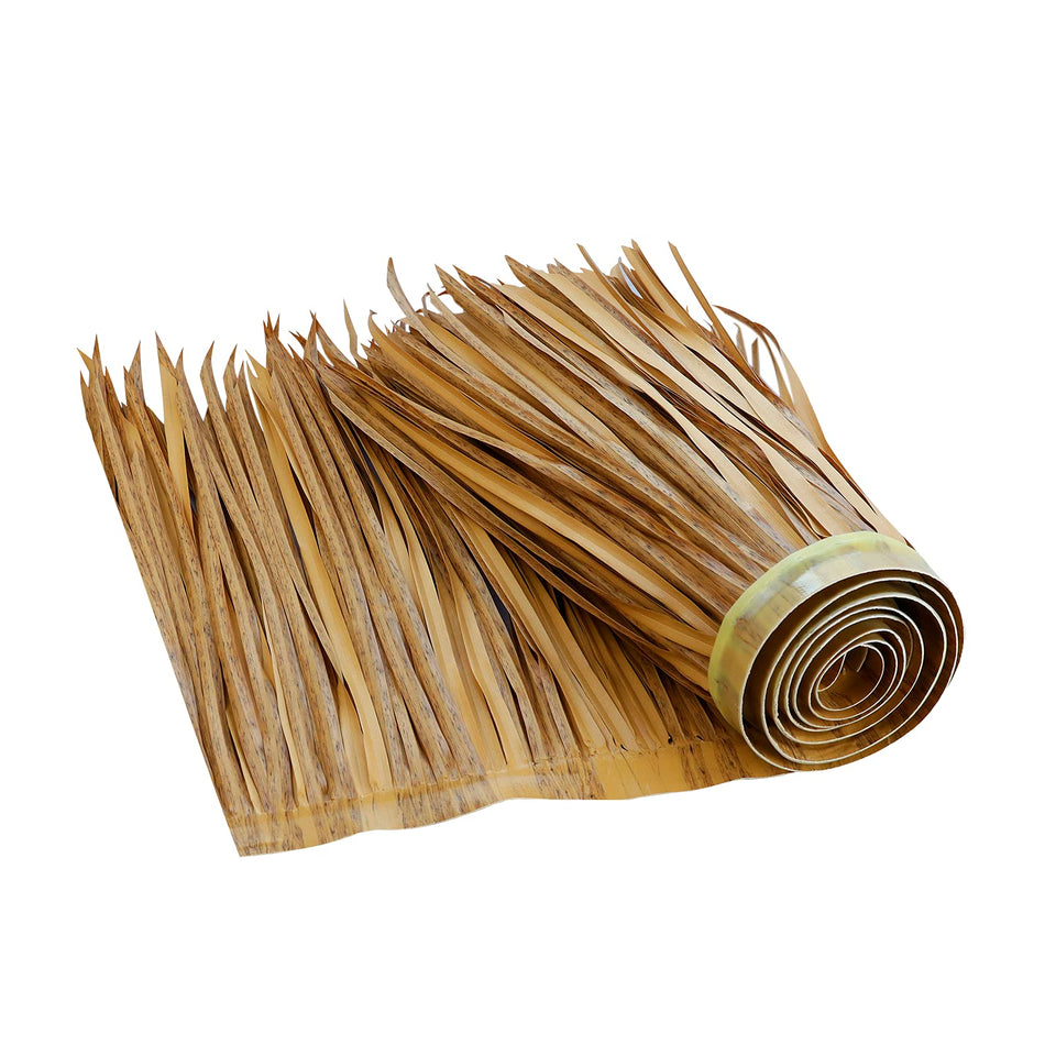 NAHARO 78-8inch tiki straw roof thatch roll adds tropical flair to outdoor patios.