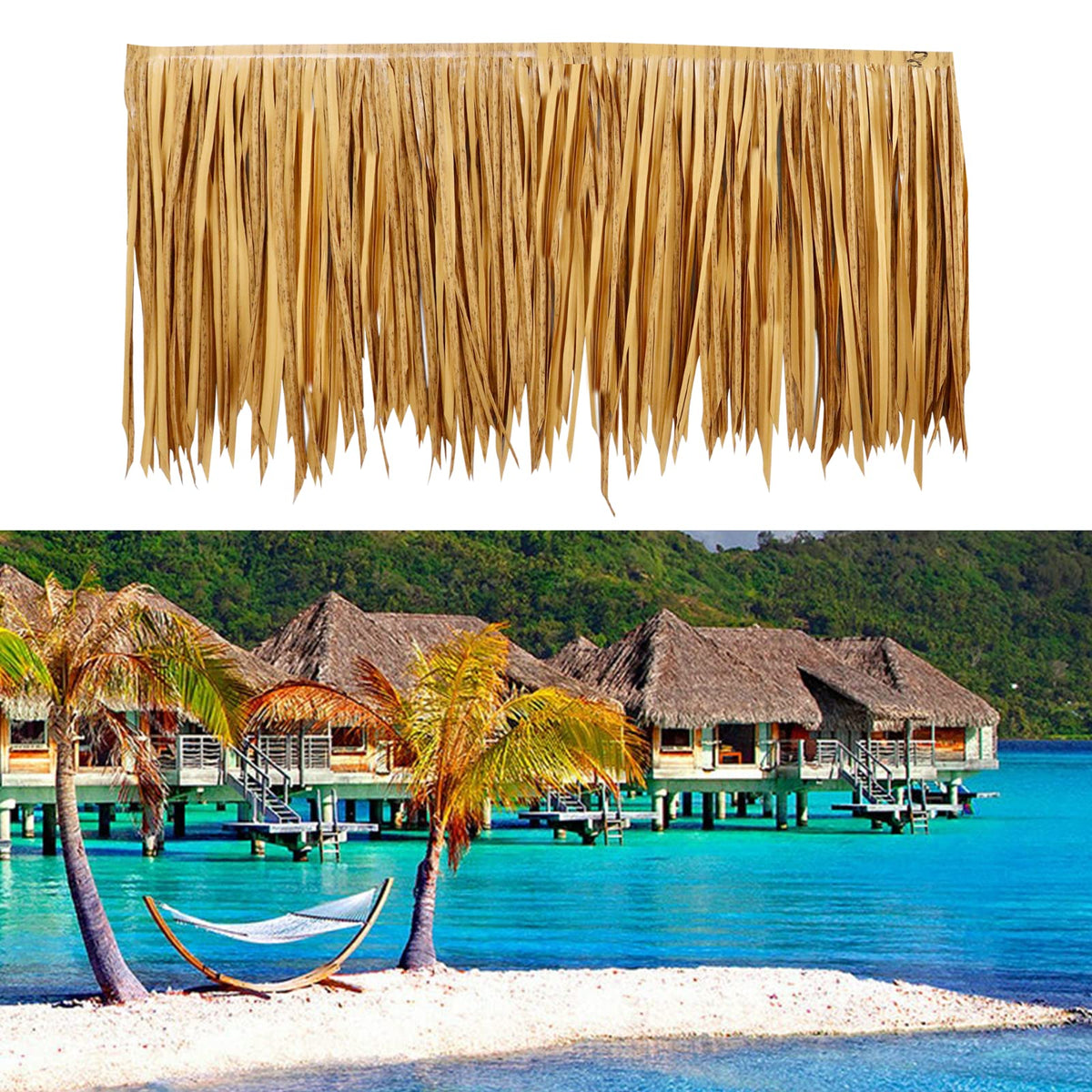 NAHARO versatile thatch roll suits patios, gazebos, palapas, and tiki bars.