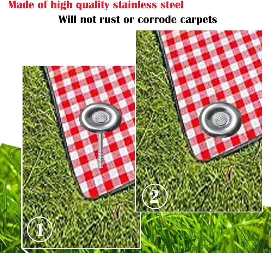 NAILONG RV mat stake with spiral design prevents movement in wind.