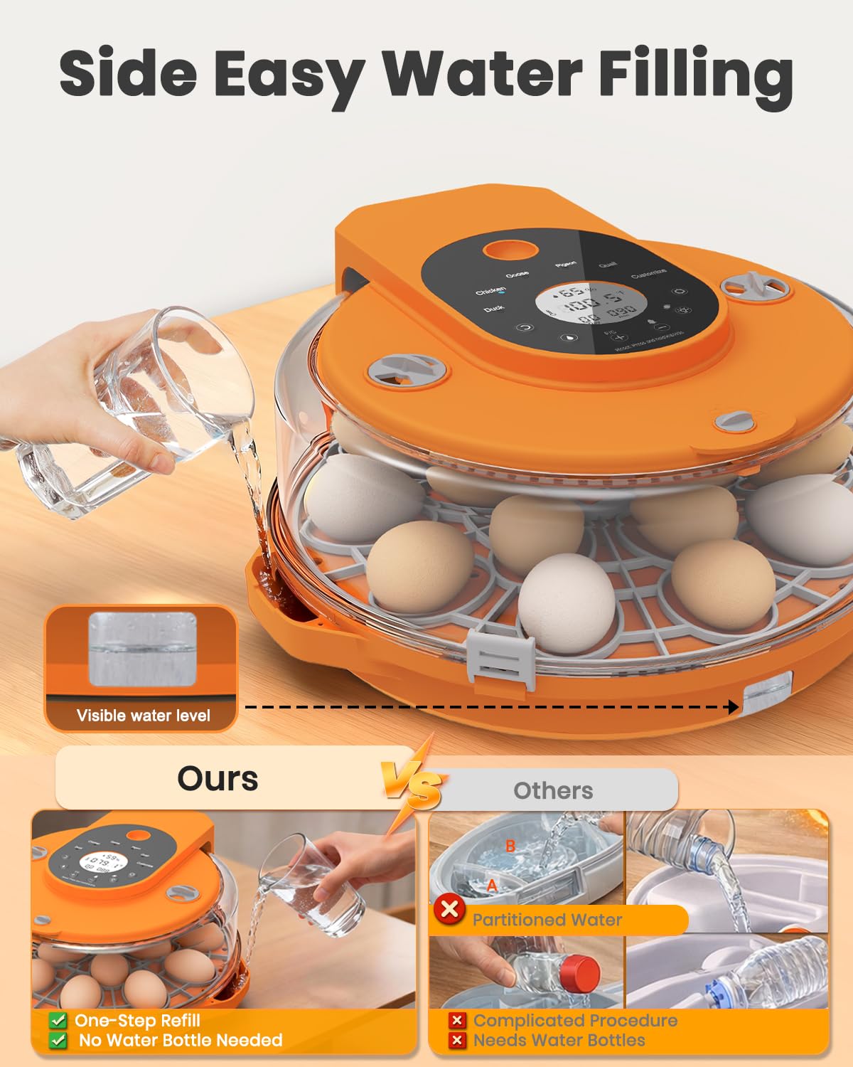 Nailrepro egg incubator auto humidity control keeps stable conditions.