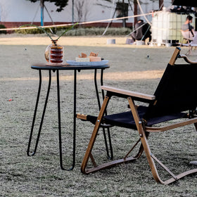NAISQAQ black patio table complements modern decor for small-space seating