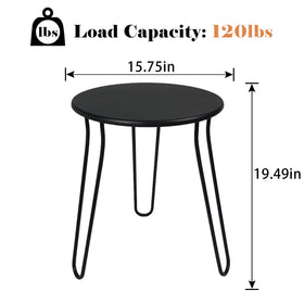 NAISQAQ round end table with anti-rust finish suited for porches and balconies