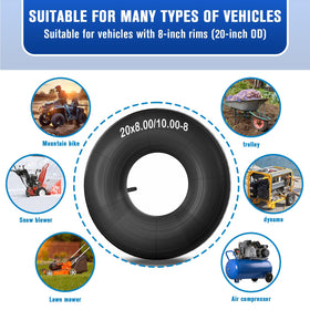 NAKAO 20x10-8 inner-tube TR13, ideal for lawn tractors requiring reliable replacements.