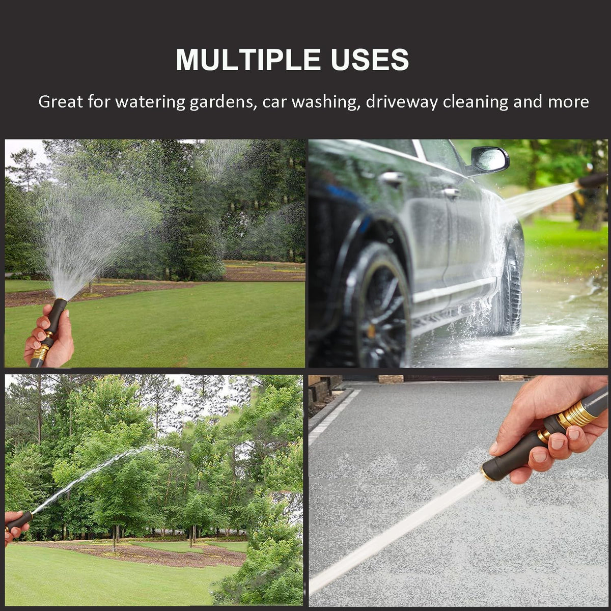 Nakcase rubber grip handle provides comfortable control during watering tasks.