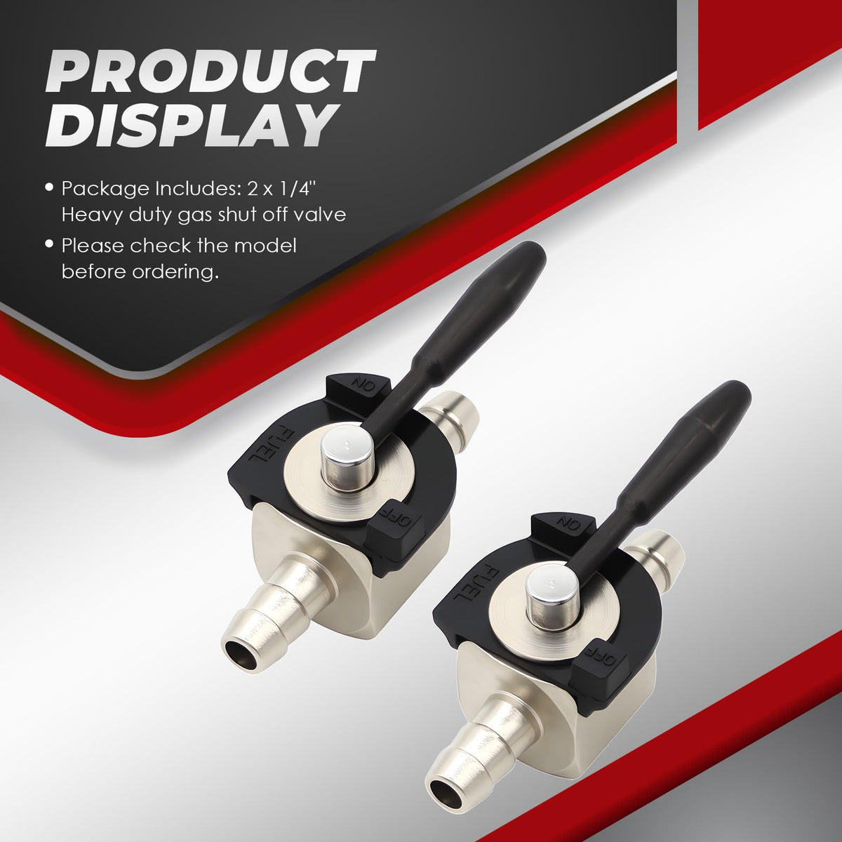 Nakkaa multipurpose valve fits 1/4 inch fuel lines across equipment.