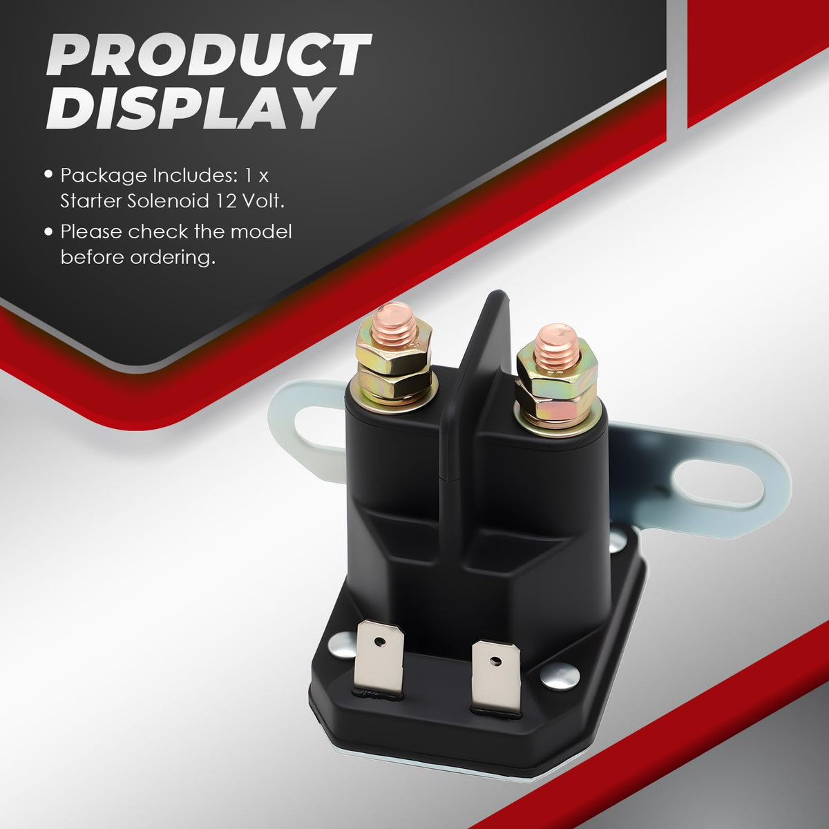 Nakkaa starter solenoid 12V model compatibility list image highlights supported Cub Cadet models.