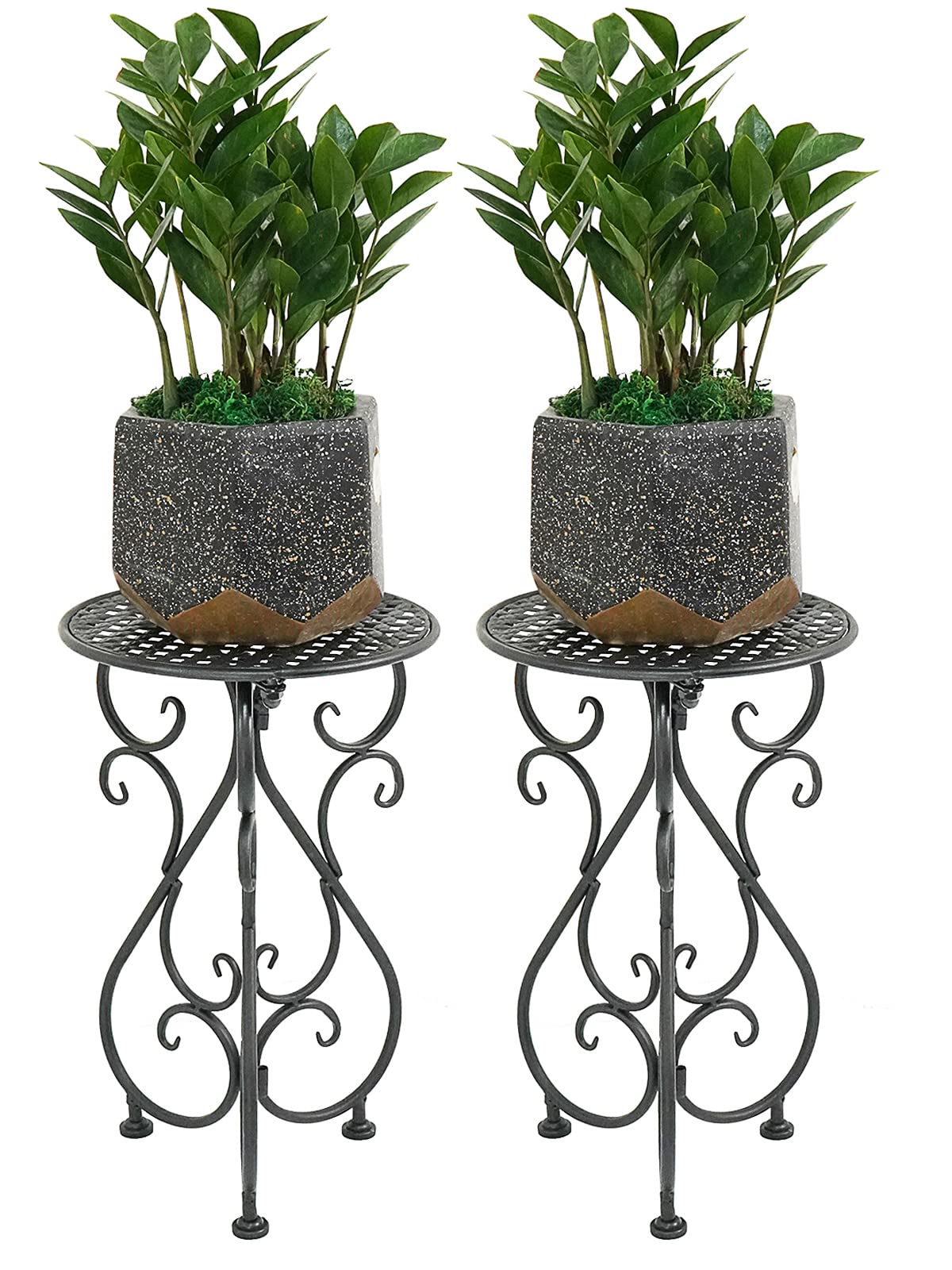 NAKUPE metal plant stands top round 11in, ideal for sunlit potted plants.
