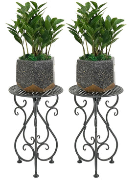 NAKUPE metal plant stands top round 11in, ideal for sunlit potted plants.
